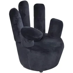 vidaXL Stuhl in Handform Schwarz Samt