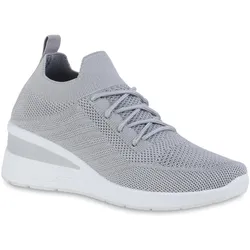 Damen Sneaker Wedges in Grau