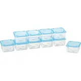 Kigima Mini-Gefrierdosen 10x0,125L rechteckig Hellbllau – Vorratsdosen mit Deckel luftdicht – Frischhaltedosen mit Deckel – Aufbewahrungsbox Küche für Mealprep & Organisation – Austrian Quality