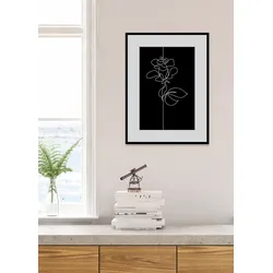 Bild QUEENCE "Elena", schwarz (farbe rahmen: schwarz, farbe bild(er): schwarz), B:30cm H:40cm, Acrylglas, Papier, Holz, Bilder, HD Premium Poster-Druck inkl. Holzrahmen
