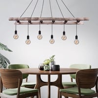 GLOBO RETRO Hänge Pendel Leuchte Schlaf Gäste Zimmer Holz Leiter Decken Lampe Globo 15348-6