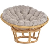 Krines Home XXL-Sessel Papasansessel XXL mit Kissen Relax Papasan Chair (120cm), Natur Rattan Liegesessel gelb