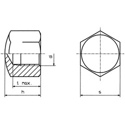 Toolcraft, Muttern + Unterlegscheiben, Sechskant-Hutmuttern M4 Stahl (M4)