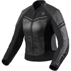 Revit Median Damen Motorrad Lederjacke, schwarz-grau, Größe 40