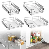 YZNAHRE 4x Küchenschublade Teleskopschublade für 40cm Schränke, Schlafzimmerschränke Küchen Regal Küchenschrank Schrankauszug