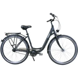 HAWK City Wave Easy Fahrrad Damen Herren 28 Zoll Schwarz 7 Gang Nabenschaltung 54 CM