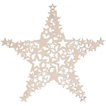 Rayher Holz-Stern, FSC Zertifiziert, Natur, 21,7 cm ø, filigran, bestehend aus vielen kleinen Sternen, Weihnachtsdekoration, Dekohänger Weihnachten, 46708505