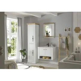 OTTO home Waschtisch WESTMINSTER, Waschbeckenunterschrank inkl. Waschbecken, Metallgriffe (1-St), in 2 Farben verfügbar, hängend, inkl. Waschbecken, Breite 80 cm weiß