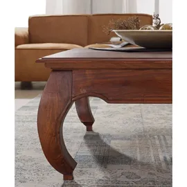 Massivmoebel24 Couchtisch Akazie 120x120x40 nougat lackiert OPIUM #624