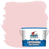 Halvar Latexfarbe hohe Deckkraft Weiß & 100 Farbtöne - abwischbare Wandfarbe für Küche, Bad & Wohnraum Geruchsarm, Abwischbar & Weichmacherfrei (5 L, Flamingo)
