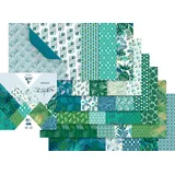 Clairefontaine 95354C – Beutel Origami, 60 Blatt, 15 x 15 cm, 70 g, verschiedene Motive, pflanzlich chic