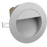 ledscom.de LED Treppenlicht/Wandeinbauleuchte für innen und außen, Downlight, rund, grau, 125mm Ø, warmweiß