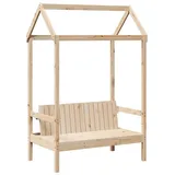 vidaXL Bank mit Dach 117,5x70x176,5 cm Massivholz Kiefer