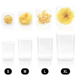 COM-FOUR Vorratsdosen Set transparent/weiß/gelb 4-teilig 1,3 l