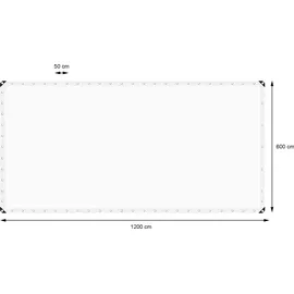 ECD Germany Abdeckplane 600 x 1200 cm Weiß