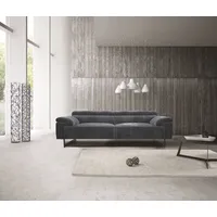 Egoitaliano "Malika, Designsofa mit hohem Sitzkomfort, edel und bequem", inkl. Kopfteilverstellung und chromfarbenen Metallfüßen grau