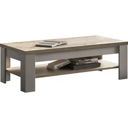 Couchtisch HOME AFFAIRE "Country 110 x 68 cm, Wohnzimmertisch mit Ablageboden", beige (eiche meringa nb, eiche cadiz nb, eiche meringa nb, eiche cadiz nb), H:46,5cm, Tische, Sofatisch, zweifarbig, rechteckig, Tischplattenstärke 38 mm