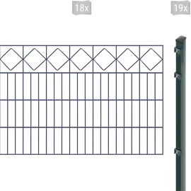 Arvotec Doppelstabmattenzaun ARVOTEC "EXCLUSIVE 80 zum Einbetonieren "Karo" mit Zierleiste", grau (anthrazit), H:80cm, Stahl, Kunststoff, Zaunelemente, Zaunhöhe 80 cm, Zaunlänge 2 - 60 m