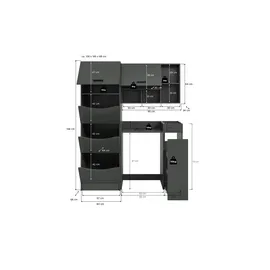 xonox.home Waschmaschinenumbau Set Frillensee 126 x 195 cm Grau
