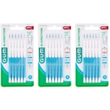 Gum Bi-Direction Interdentalbürsten 6 Stück Packung 0,9 mm blau (Kerze), 3er Vorteilspack (3x 6 Stück)