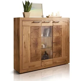 Möbel-Eins moebel-eins WINSTON II Highboard, Material Massivholz, Wildeiche geölt