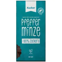 Xucker (87,13EUR/kg) Xucker - Xylit - Schokolade 80g Tafel Edelbitter Pfefferminze