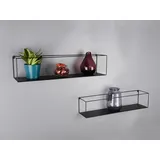 Mirrors and More Industriedesign Wandregale aus Metall Schwarz 60cm - 2er SET tinka in - Schwarz