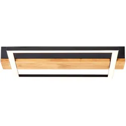 Brilliant LED Deckenleuchte Loneos schwarz Holz 24W 3000K Warmweiß