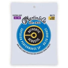 Martin Akustikgitarrensaiten, Superior Performance Custom Light 11-52, 80/20 Bronze (MA175)
