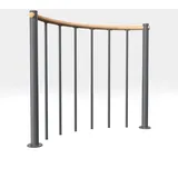 Minka Rundes Brüstungsgeländer 140 cm Holz/Stahl