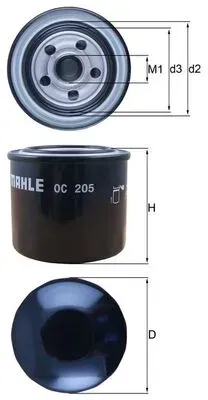 MAHLE Ölfilter oc205 Anschraubfilter 76,1mm GewindemaßM20x1,5-6H für Opel Ford Chrysler ISUZU GMC Vaughall KIA HYUNDAI HONDA MAZDA MITSUBISHI PROTON