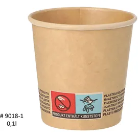 Papstar Trinkbecher Pappe 0,1 l Ø 6 cm 50 St. Braun