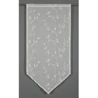 GARDINIA Spitzpanneaux mit Blumen-Stickerei, Fensterdekoration, Halbtransparent, Weiß, 60 x 120 cm
