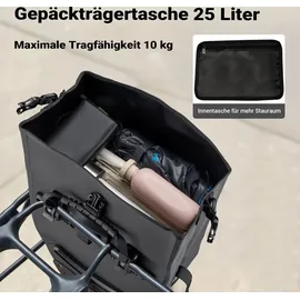 Wiltec Gepäckträgertasche 25 l schwarz