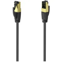 Hama 00200691 RJ45 Patchkabel CAT 8 S/FTP 0.5m Schwarz vergoldete Steckkontakte 1St.