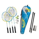 Talbot Torro Schildkröt 449415 - Talbot-Torro Badminton-Set Family, 4-Player Set mit Netz, Federball-Set