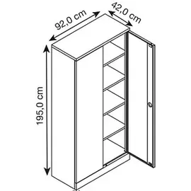 Gürkan Stahlschrank 100064 lichtgrau 92,0 x 42,0 x 195,0 cm, zerlegt