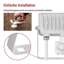 EMOS LED Strahler Aluminium 10 W mit Bewegungsmelder 20 cm weiß