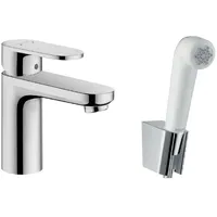 Hansgrohe Vernis Blend Waschtischarmatur mit Handbrause Bidette, verchromt 71215000