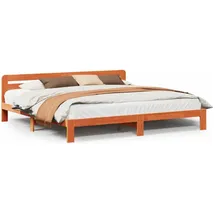 vidaXL Massivholzbett 180 x 200 cm Wachsbraun