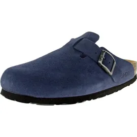 ROHDE Damen Pantolette aus Velourleder mit Tieffußbett Alba 6071, Größe:39 EU, Farbe:Blau - 39