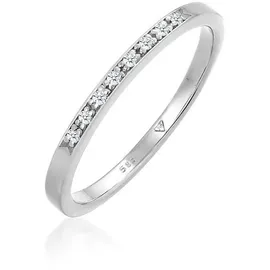 Elli Ringe - Ring Bandring Verlobung Diamant (0.04 ct) 585 Weiß - Gr. 56 MM - in Weiß - für Damen