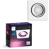 Philips Hue White & Color Ambiance Centura eckige Einbauspots 1-er Pack, dimmbare Deckenlampen für das Hue Lichtsystem mit 16 Mio. Farben, smarte Lichtsteuerung über Sprache und App, weiß