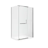 Buylando Clara Eckdusche mit Drehtür 120 x 195 cm silber satiniert D648360641500