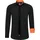RUSTY NEAL Langarmhemd RUSTY NEAL, Herren, Gr. 4XL, EURO-Größen, orange (schwarz, orange), 60% Baumwolle, 37% Polyester, 3% Elasthan, unifarben, Hemden, mit Krawatte