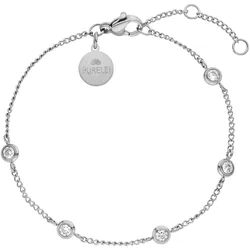 Armband PURELEI "Schmuck Geschenk Spotlight Armkette, 22462-Bracelet-Spotlight", silber (edelstahlfarben, kristallweiß, kristallweiß), Armbänder, Damen, Edelstahl, mit Zirkonia (synth.)