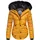 Marikoo Damen Designer Steppjacke Winter Jacke mit edler Kunstpelz Kapuze Lotusblüte