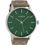 Oozoo Herren Armbanduhr Timepieces Analog Leder camouflage grün UOC10460