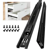 AOLISHENG Schubladenschienen Vollauszug 500mm Schwerlastauszug mit 45 kg Tragkraft für Küchenschränke und Möbel,Schwarz,1 Paar(2er Set)