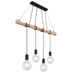 Globo 15439-4 Deckenleuchte Rex 4x60W | E27 - schwarz, natürlich